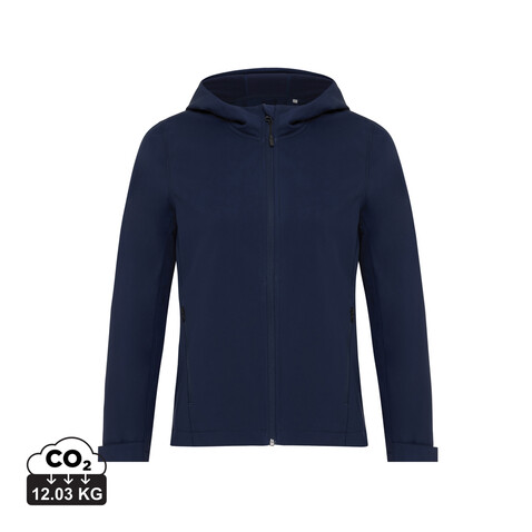 IQONIQ Makalu Damen Softshelljacke aus recyceltem Polyester navy blau bedrucken, Art.-Nr. T4700.002.M