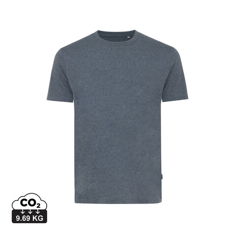 IQONIQ Manuel ungefärbtes T-Shirt aus recycelter Baumwolle heather navy bedrucken, Art.-Nr. T9101.016.L