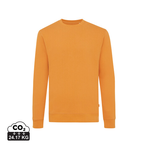 IQONIQ Zion Rundhals-Sweater aus recycelter Baumwolle sundial orange bedrucken, Art.-Nr. T9300.012.XL
