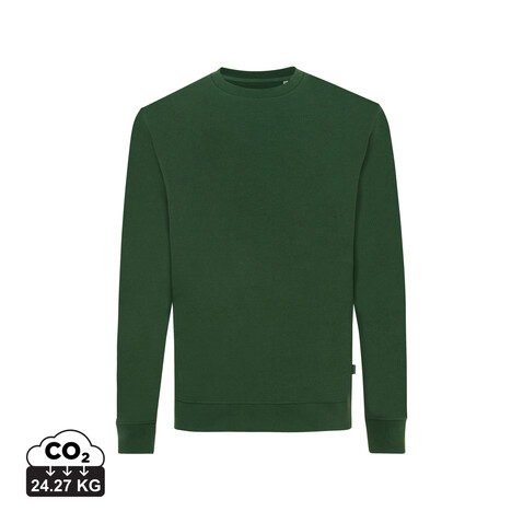 IQONIQ Zion Rundhals-Sweater aus recycelter Baumwolle forest green bedrucken, Art.-Nr. T9300.005.XXXL