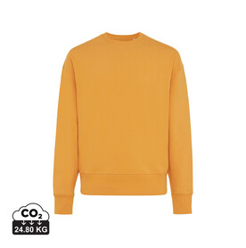 IQONIQ Kruger Relax-Rundhals-Sweater aus recycelt. Baumwolle sundial orange bedrucken, Art.-Nr. T9302.012.XXS