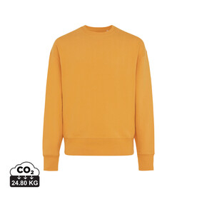 IQONIQ Kruger Relax-Rundhals-Sweater aus recycelt. Baumwolle sundial orange bedrucken, Art.-Nr. T9302.012.XXS