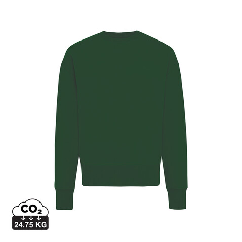 IQONIQ Kruger Relax-Rundhals-Sweater aus recycelt. Baumwolle forest green bedrucken, Art.-Nr. T9302.005.XXS