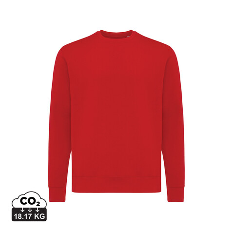 IQONIQ Etosha Lightweight Sweater aus recycelter Baumwolle rot bedrucken, Art.-Nr. T9303.029.L