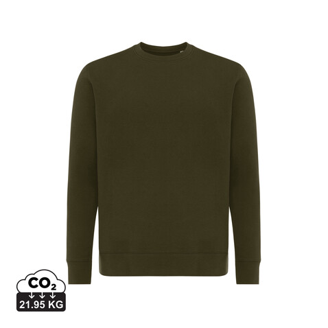 IQONIQ Etosha Lightweight Sweater aus recycelter Baumwolle khaki bedrucken, Art.-Nr. T9303.020.S