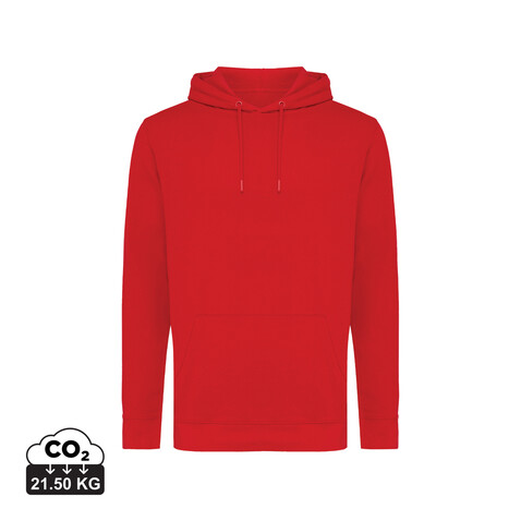 IQONIQ Jasper Hoodie aus recycelter Baumwolle rot bedrucken, Art.-Nr. T9400.029.L