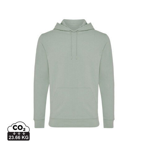IQONIQ Jasper Hoodie aus recycelter Baumwolle Iceberg green bedrucken, Art.-Nr. T9400.023.L