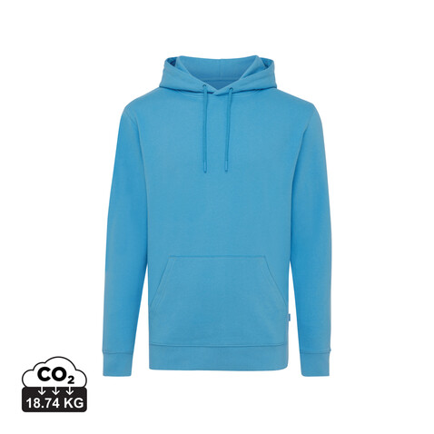 IQONIQ Jasper Hoodie aus recycelter Baumwolle tranquil blue bedrucken, Art.-Nr. T9400.010.L