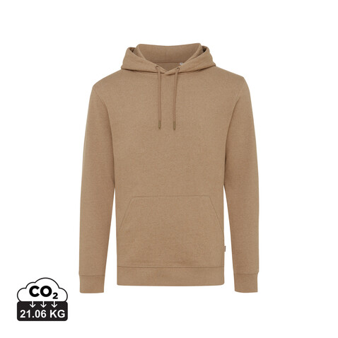 IQONIQ Torres ungefärbter Hoodie aus recycelter Baumwolle heather brown bedrucken, Art.-Nr. T9401.017.L