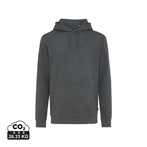 IQONIQ Torres ungefärbter Hoodie aus recycelter Baumwolle heather anthracite bedrucken, Art.-Nr. T9401.014.XXL