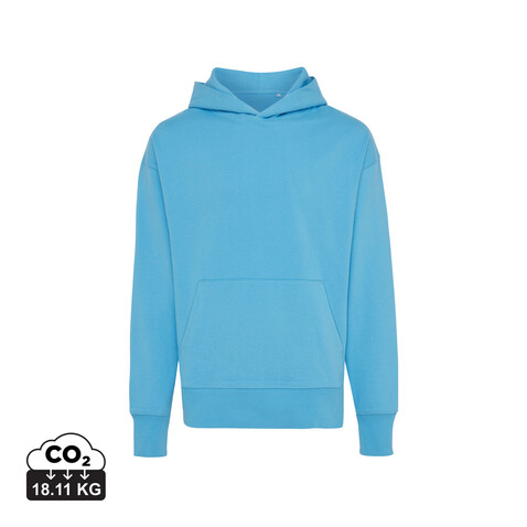 IQONIQ Yoho Relax-Hoodie aus recycelter Baumwolle tranquil blue bedrucken, Art.-Nr. T9402.010.XL