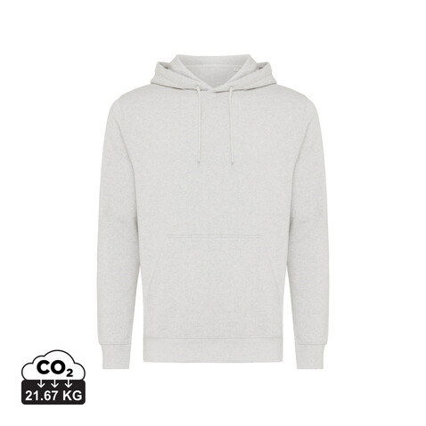 IQONIQ Rila Lightweight Hoodie aus recycelter Baumwolle light heather grey bedrucken, Art.-Nr. T9404.032.M