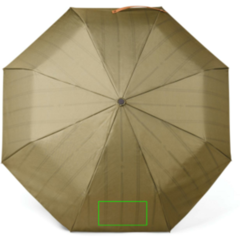 VINGA Bosler AWARE™ 21&quot; faltbarer Schirm aus recyceltem PET grün bedrucken, Art.-Nr. V850017