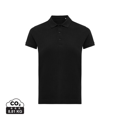 IQONIQ Yosemite Damen Piqué-Poloshirt aus rec. Baumwolle schwarz bedrucken, Art.-Nr. T4200.001.L