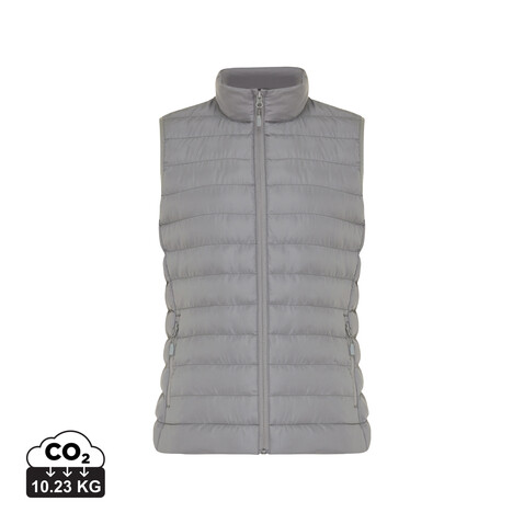 IQONIQ Meru Damen Bodywarmer aus recyceltem Polyester Silbergrau bedrucken, Art.-Nr. T4702.035.L