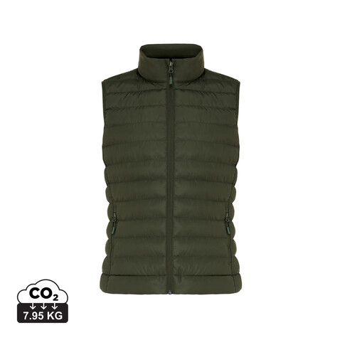 IQONIQ Meru Damen Bodywarmer aus recyceltem Polyester khaki bedrucken, Art.-Nr. T4702.020.M