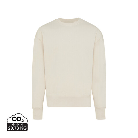 IQONIQ Kruger Relax-Rundhals-Sweater aus recycelt. Baumwolle natural raw bedrucken, Art.-Nr. T9302.018.XXS