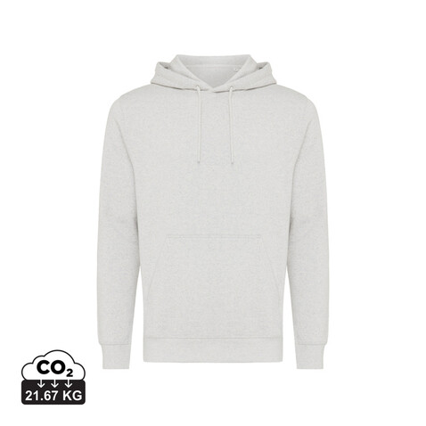 IQONIQ Rila Lightweight Hoodie aus recycelter Baumwolle light heather grey bedrucken, Art.-Nr. T9404.032.XXS