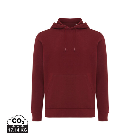 IQONIQ Rila Lightweight Hoodie aus recycelter Baumwolle burgunderrot bedrucken, Art.-Nr. T9404.007.XXS