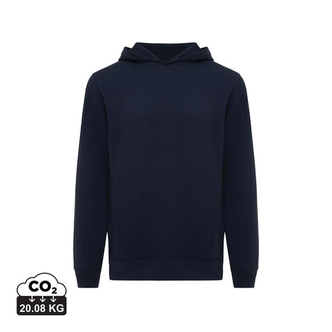 IQONIQ Yengo Hoodie mit Seitentaschen aus rec. Baumwolle navy blau bedrucken, Art.-Nr. T9405.002.5XL
