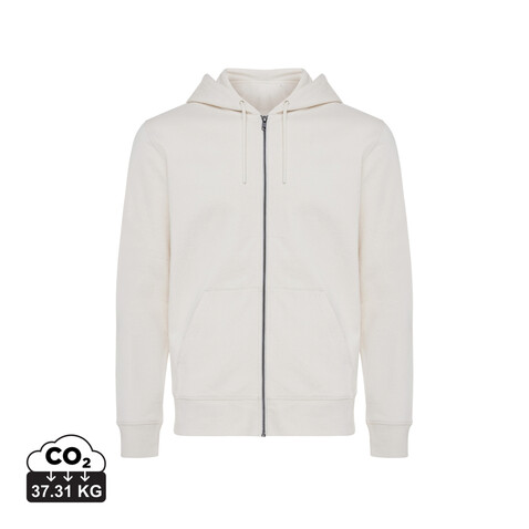 IQONIQ Abisko Zip-Kapuzenpullover aus recycelter Baumwolle natural raw bedrucken, Art.-Nr. T9600.018.XXS
