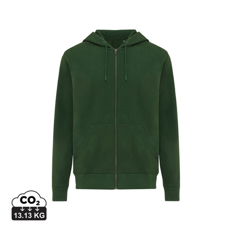 IQONIQ Abisko Zip-Kapuzenpullover aus recycelter Baumwolle forest green bedrucken, Art.-Nr. T9600.005.L