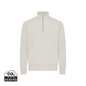 IQONIQ Elgon Quarter-Zip-Sweater aus rec. Baumwolle ivory white bedrucken, Art.-Nr. T9601.040.XXXL
