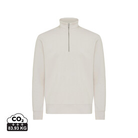 IQONIQ Elgon Quarter-Zip-Sweater aus rec. Baumwolle ivory white bedrucken, Art.-Nr. T9601.040.XXXL