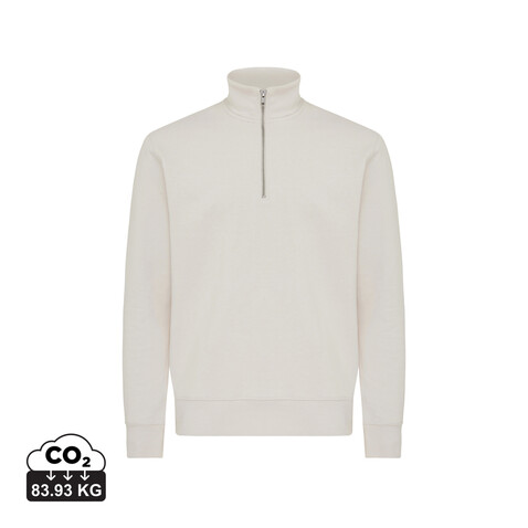 IQONIQ Elgon Quarter-Zip-Sweater aus rec. Baumwolle ivory white bedrucken, Art.-Nr. T9601.040.L