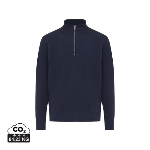 IQONIQ Elgon Quarter-Zip-Sweater aus rec. Baumwolle navy blau bedrucken, Art.-Nr. T9601.002.XS IQONIQ Elgon Quarter-Zip-Sweater aus rec. Baumwolle navy blau bedrucken, Art.-Nr. T9601.002.XS