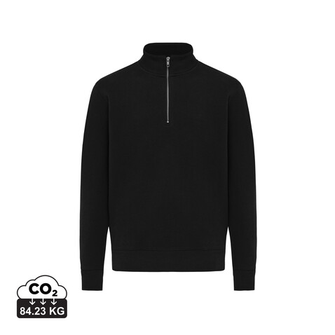 IQONIQ Elgon Quarter-Zip-Sweater aus rec. Baumwolle schwarz bedrucken, Art.-Nr. T9601.001.L IQONIQ Elgon Quarter-Zip-Sweater aus rec. Baumwolle schwarz bedrucken, Art.-Nr. T9601.001.L