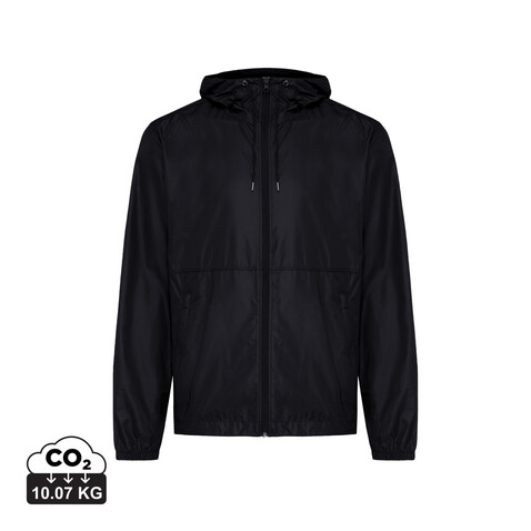 IQONIQ Logan Lightweight Jacke aus recyceltem Polyester schwarz bedrucken, Art.-Nr. T9701.001.XXS