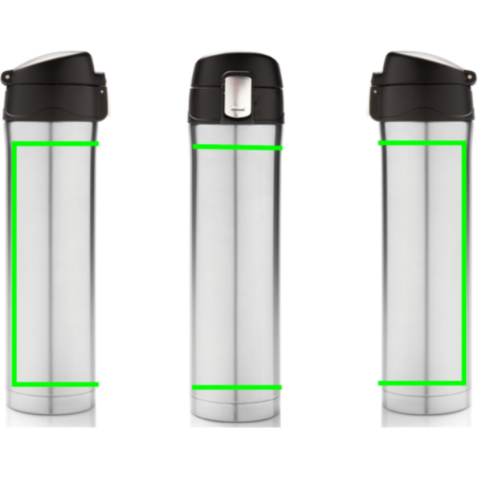 Easy Lock Vakuum-Flasche aus RCS recyceltem Stahl silber bedrucken, Art.-Nr. P435.502