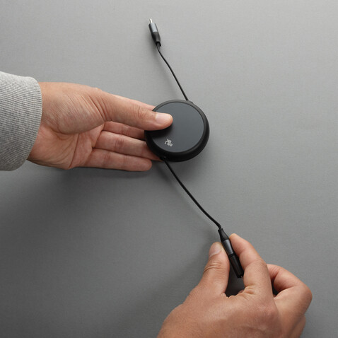 Terra ausziehbares 240W 2-in-1 Kabel aus RCS rec. Aluminium schwarz bedrucken, Art.-Nr. P302.7701