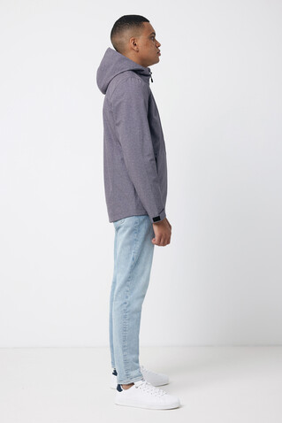 IQONIQ Makalu Herren Softshelljacke aus recyceltem Polyester vulcano heather grey bedrucken, Art.-Nr. T1700.028.S