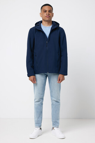 IQONIQ Makalu Herren Softshelljacke aus recyceltem Polyester navy blau bedrucken, Art.-Nr. T1700.002.XXL