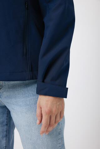 IQONIQ Makalu Herren Softshelljacke aus recyceltem Polyester navy blau bedrucken, Art.-Nr. T1700.002.XXL