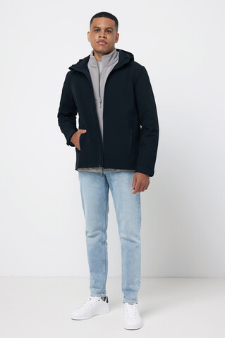 IQONIQ Makalu Herren Softshelljacke aus recyceltem Polyester schwarz bedrucken, Art.-Nr. T1700.001.5XL