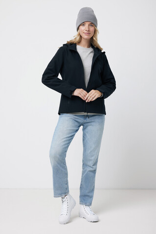 IQONIQ Makalu Damen Softshelljacke aus recyceltem Polyester schwarz bedrucken, Art.-Nr. T4700.001.S