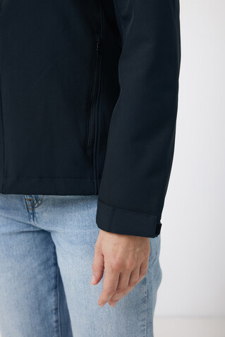 IQONIQ Makalu Damen Softshelljacke aus recyceltem Polyester schwarz bedrucken, Art.-Nr. T4700.001.S