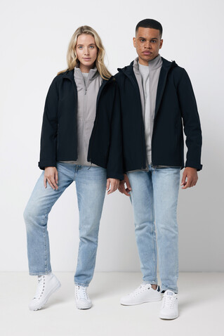 IQONIQ Makalu Damen Softshelljacke aus recyceltem Polyester schwarz bedrucken, Art.-Nr. T4700.001.S