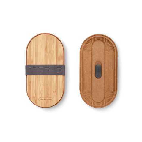 Black+Blum Stainless Steel Double Bento Box grau bedrucken, Art.-Nr. P439.2002 Black+Blum Stainless Steel Double Bento Box grau bedrucken, Art.-Nr. P439.2002