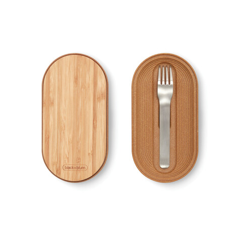 Black+Blum Stainless Steel Double Bento Box grau bedrucken, Art.-Nr. P439.2002 Black+Blum Stainless Steel Double Bento Box grau bedrucken, Art.-Nr. P439.2002