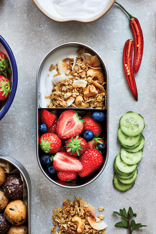 Black+Blum Stainless Steel Double Bento Box grau bedrucken, Art.-Nr. P439.2002 Black+Blum Stainless Steel Double Bento Box grau bedrucken, Art.-Nr. P439.2002