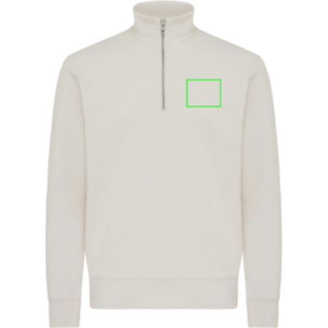 IQONIQ Elgon Quarter-Zip-Sweater aus rec. Baumwolle ivory white bedrucken, Art.-Nr. T9601.040.XXXL