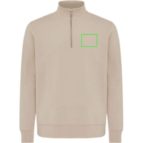 IQONIQ Elgon Quarter-Zip-Sweater aus rec. Baumwolle desert bedrucken, Art.-Nr. T9601.006.XL