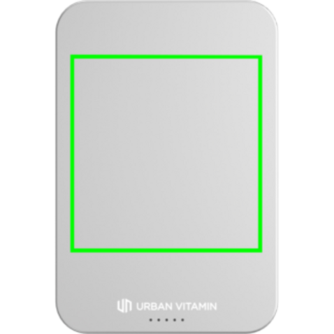Urban Vitamin Richmond 5000mAh Powerbank aus RCS Plastik/Alu silber bedrucken, Art.-Nr. P322.822