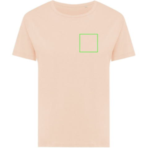 IQONIQ Yala Damen T-Shirt aus recycelter Baumwolle peach nectar bedrucken, Art.-Nr. T4100.038.L