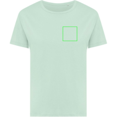 IQONIQ Yala Damen T-Shirt aus recycelter Baumwolle crushed mint bedrucken, Art.-Nr. T4100.037.XS