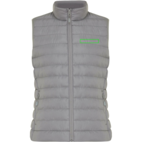 IQONIQ Meru Damen Bodywarmer aus recyceltem Polyester Silbergrau bedrucken, Art.-Nr. T4702.035.XXS